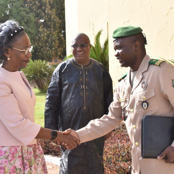 Dr Cecile Oyono and Colonel Ali Sidi Fofana (EMPABB)(working visite of APSTA)